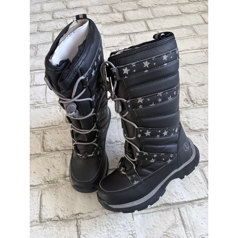 Lands' End Snowflake Insulated Winter Snow Boots, Size 11, Black NWT